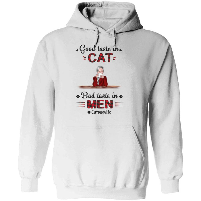 Personalized Cat Custom Longtee - Good Taste In Cats Bad Taste In Men