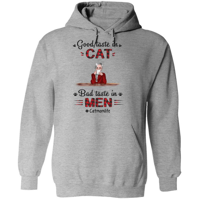 Personalized Cat Custom Longtee - Good Taste In Cats Bad Taste In Men