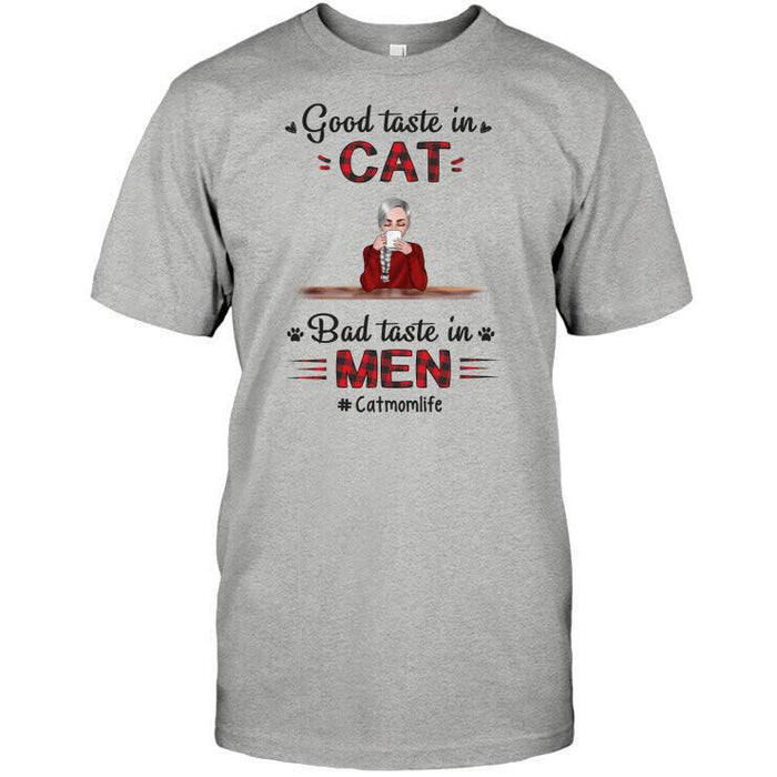 Personalized Cat Custom Longtee - Good Taste In Cats Bad Taste In Men