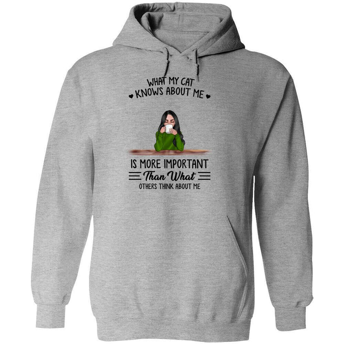 Personalized Cat Custom Longtee - What My Cats Knows About Me Is More Important Than What Others Think About Me
