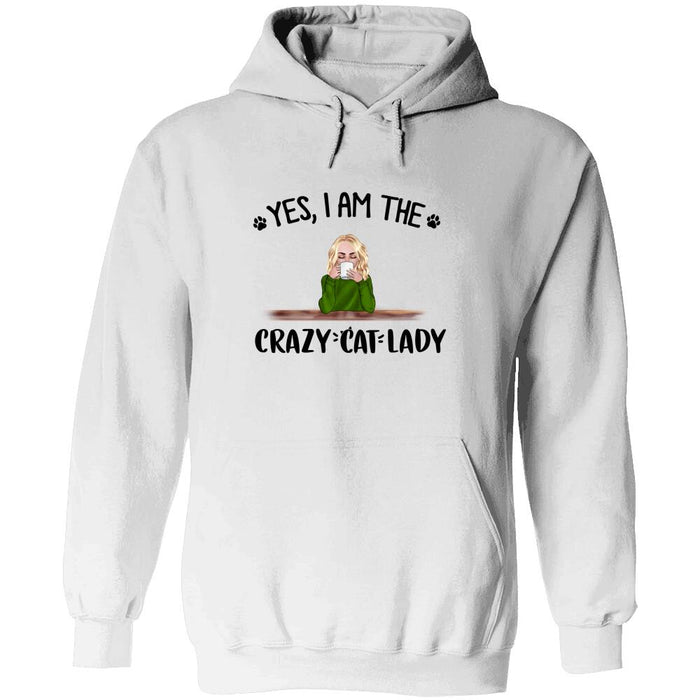 Personalized Cat Custom Longtee - Yes I Am The Crazy Cat Lady