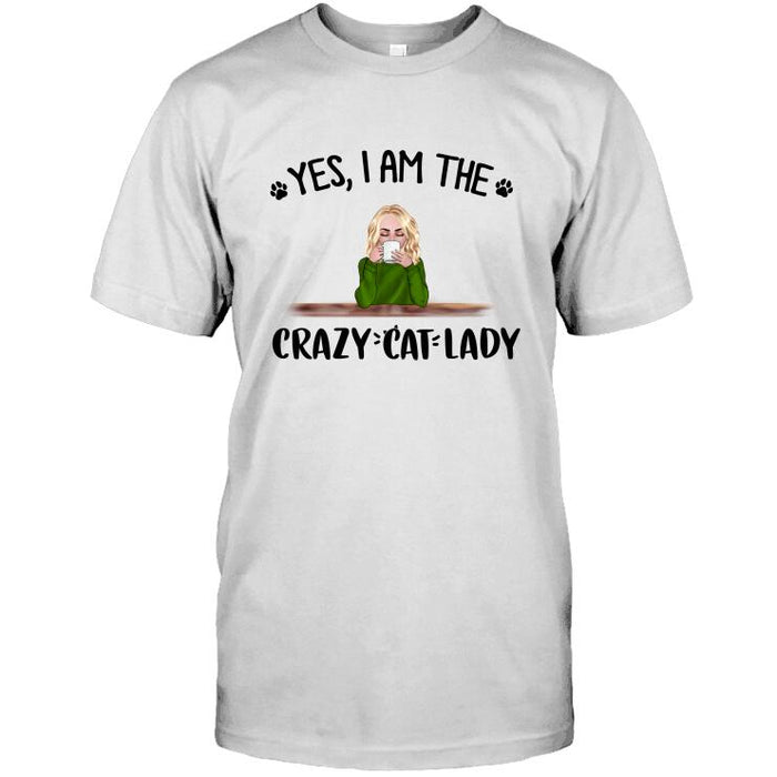 Personalized Cat Custom Longtee - Yes I Am The Crazy Cat Lady