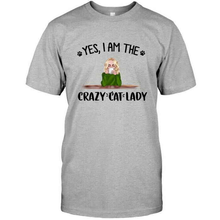 Personalized Cat Custom Longtee - Yes I Am The Crazy Cat Lady