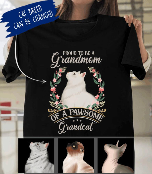 Personalized Cat Custom Shirt - Proud To Be A Grandmom Of A Pawsome Grandcat