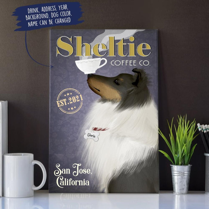 Personalized Shetland Sheepdog Drink Custom CANPO15/30 Deluxe Portrait Canvas 1.5in Frame