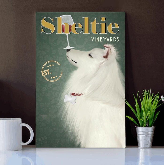 Personalized Shetland Sheepdog Drink Custom CANPO15/30 Deluxe Portrait Canvas 1.5in Frame