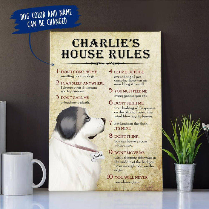 Personalized Great Pyrenees House Rules Custom CANPO15/30 Deluxe Portrait Canvas 1.5in Frame