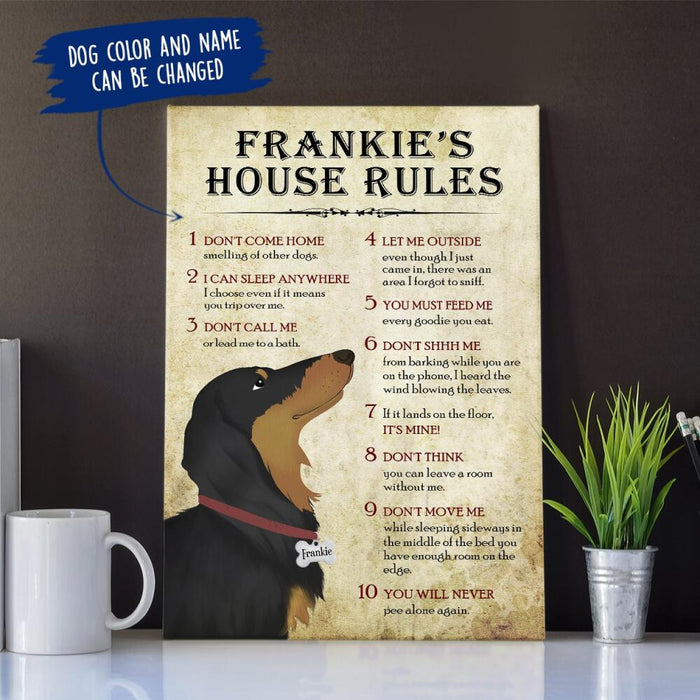 Personalized Dachshund House Rules Custom CANPO15/30 Deluxe Portrait Canvas 1.5in Frame