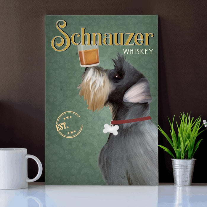 Personalized Schnauzer Drink Custom CANPO15/30 Deluxe Portrait Canvas 1.5in Frame
