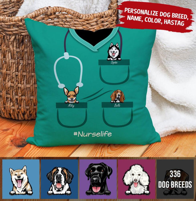 Personalized Nurse Dog Custom Pillow