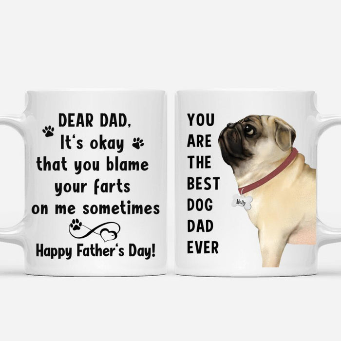 Personalized Pug Mug - Happy Father's Day To The Best Dog Dad