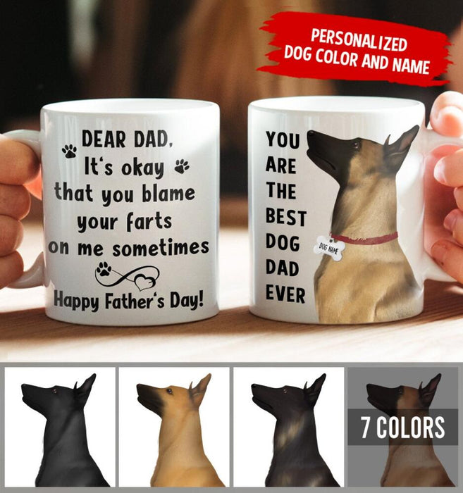 Personalized Belgian Malinois Mug - Happy Father's Day To The Best Dog Dad