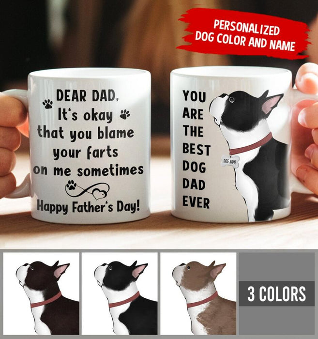 Personalized Boston Terrier Mug - Happy Father's Day To The Best Dog Dad