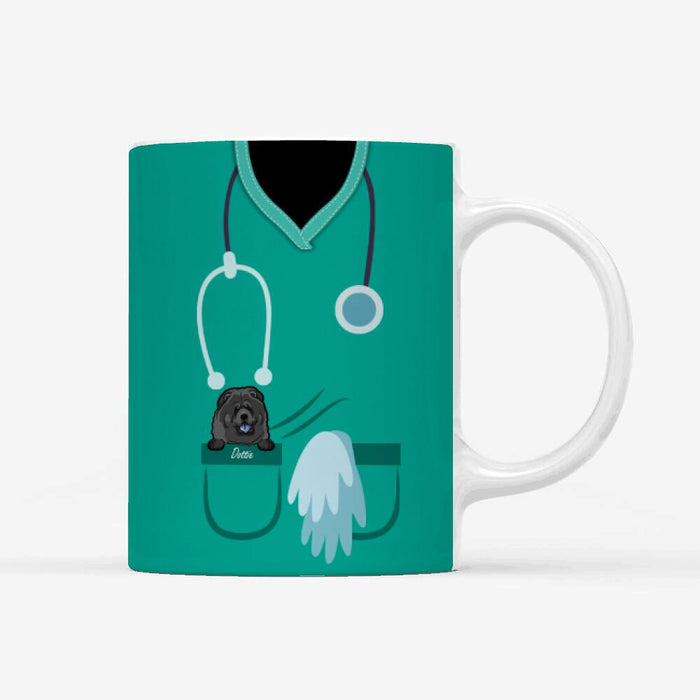 Personalized Nurse Custom Mug - I Run On Coffee Scrubs And Dog Hair