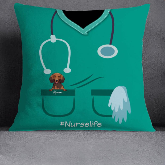 Personalized Nurse Dog Custom Pillow