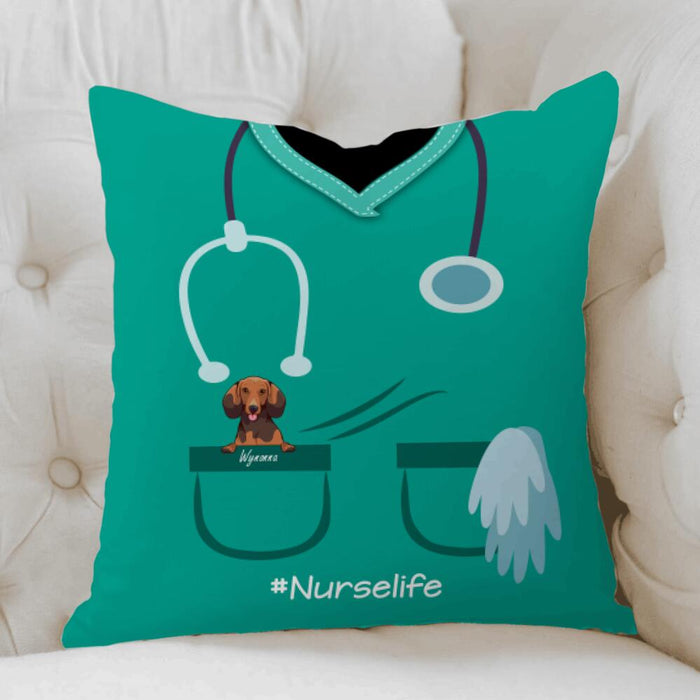 Personalized Nurse Dog Custom Pillow