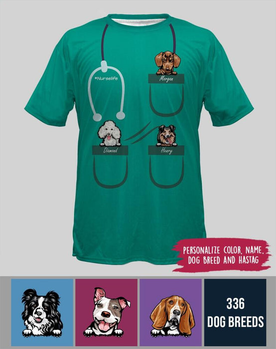 Personalized Nurse And Dog Custom 3D T Shirt