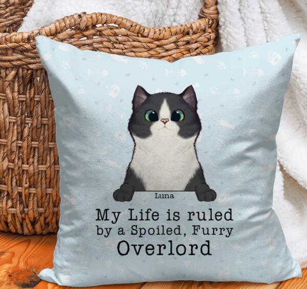 Personalized Fantasy Cat Custom Pillow - My Life Is Ruled By A Tiny Furry Overlord