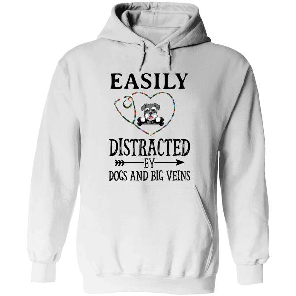 Personalized Dog Custom Shirt - Easily Distracted By Dogs and Veins