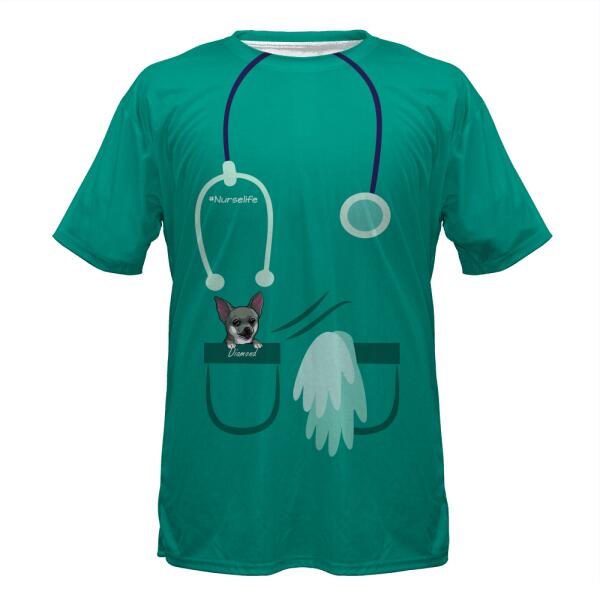 Personalized Nurse And Dog Custom 3D T Shirt