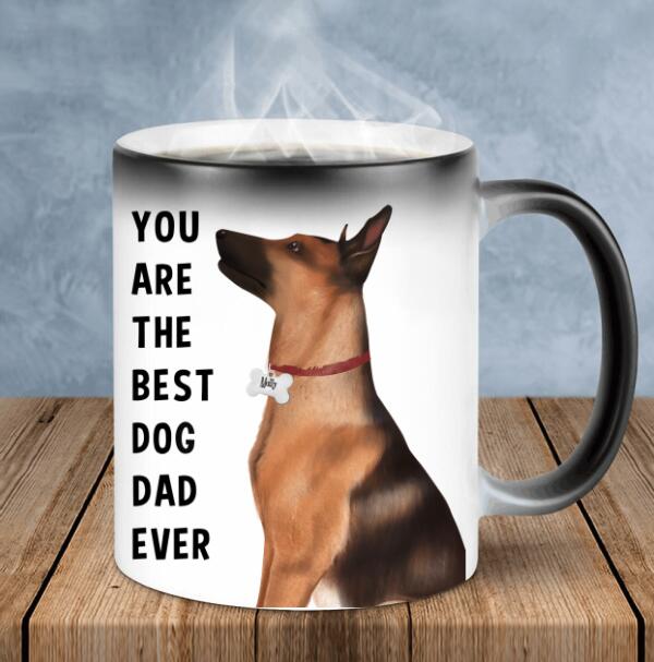 Personalized Belgian Malinois Color Changing Mug - Happy Father's Day To The Best Dog Dad