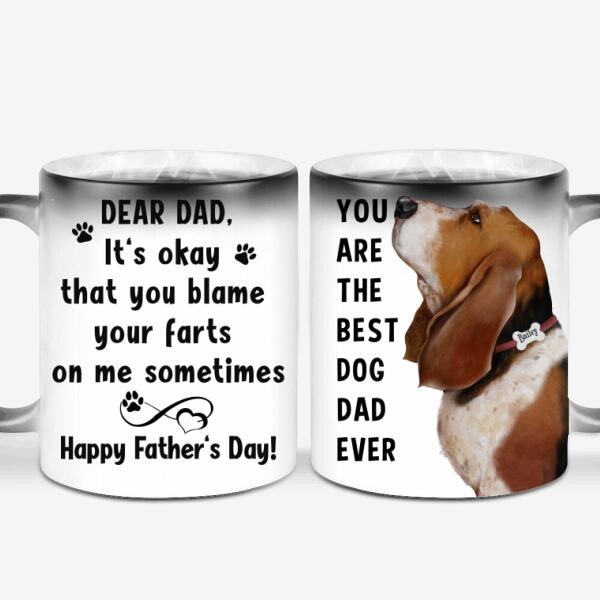 Personalized Basset Hound Color Changing Mug - Happy Father's Day To The Best Dog Dad
