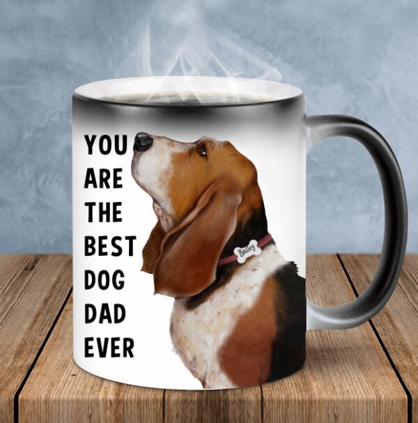 Personalized Basset Hound Color Changing Mug - Happy Father's Day To The Best Dog Dad
