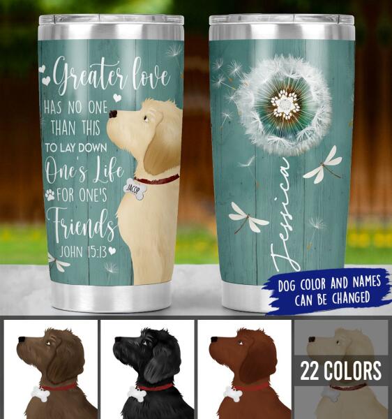 Personalized Doodle Custom Tumbler - Greater Love Has No One Than This To Lay Down One's Life For One's Friends