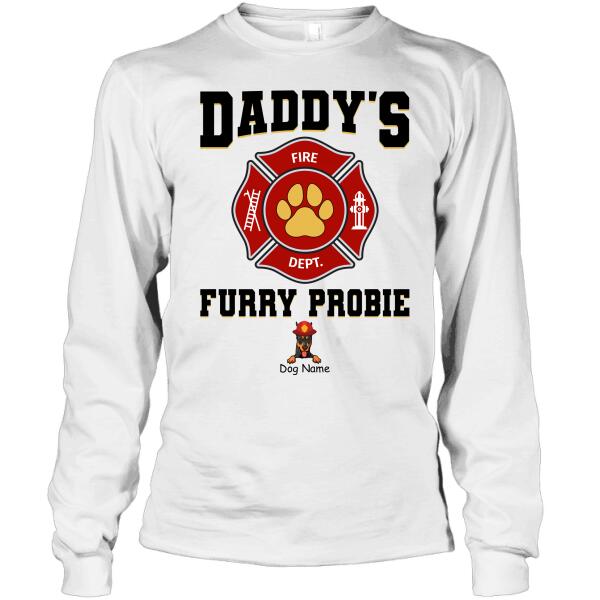 Personalized Dog Firefighter Custom Shirt - Daddy's Furry Probie