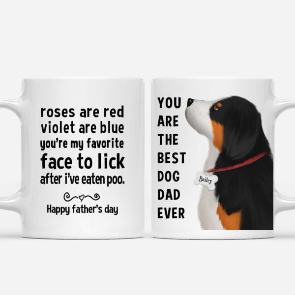 Personalized Bernese Mountain Mug - Happy Father's Day To The Best Dog Dad