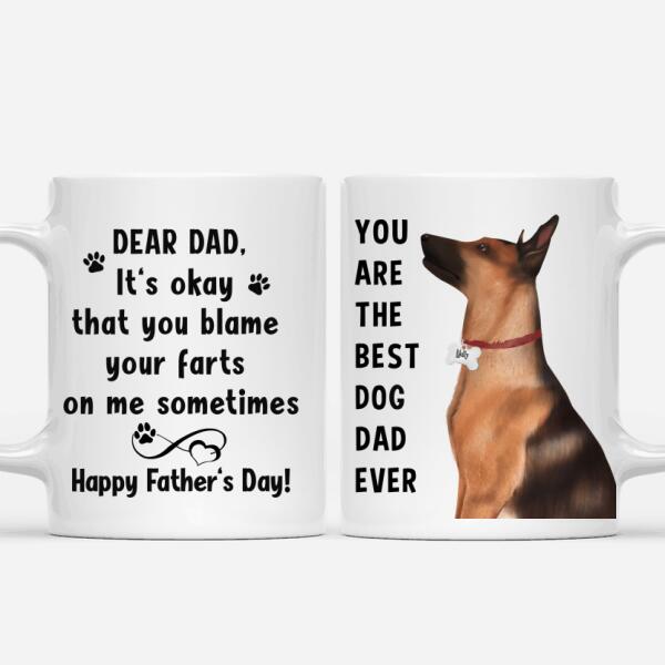 Personalized Belgian Malinois Mug - Happy Father's Day To The Best Dog Dad
