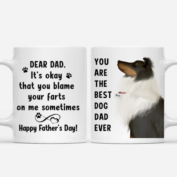 Personalized Shetland Sheepdog Mug - Happy Father's Day To The Best Dog Dad