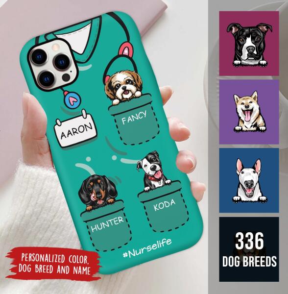 Personalized Nurse And Dog Custom Phone Case Ver 2