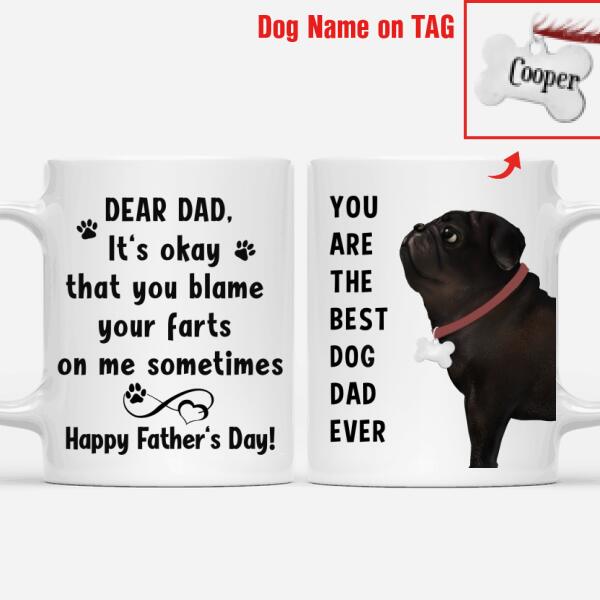 Personalized Dog Mug - Happy Father's Day To The Best Dog Dad