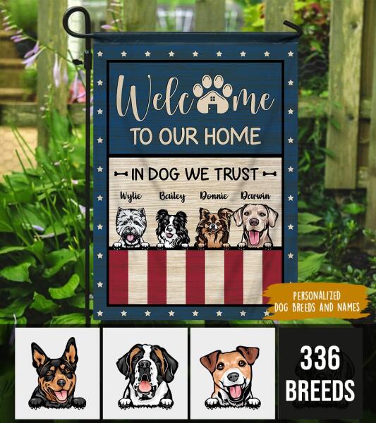 Personalized Dog Breeds Garden Flag / House Flag