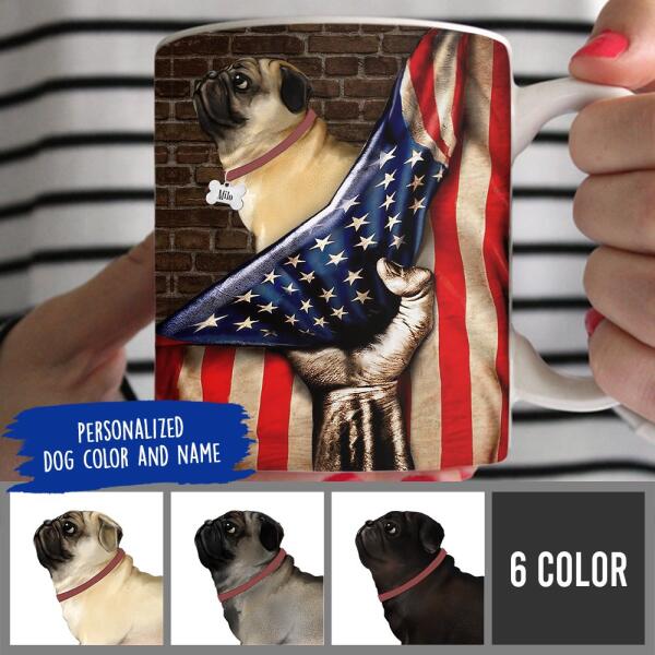 Personalized Pug Custom Mug - Pug Flag