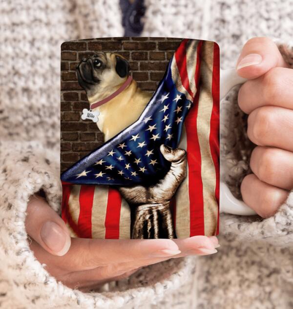 Personalized Pug Custom Mug - Pug Flag