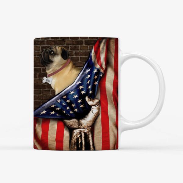 Personalized Pug Custom Mug - Pug Flag