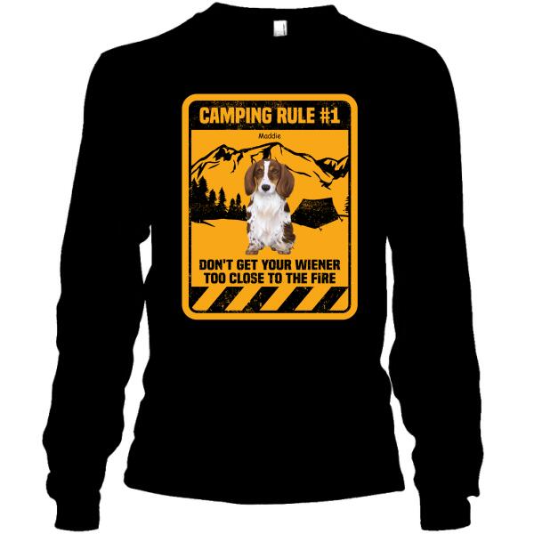 Personalized Dachshund Custom Shirt - Camping Rule Don't Get Your Wieners Too Close To The Fire