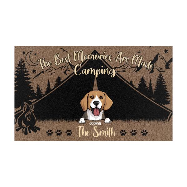 Personalized Dog Custom Doormat - The Best Memories Are Made Camping