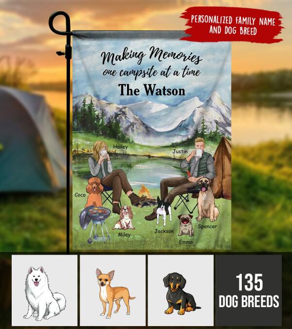 Personalized Camping With Dogs Flag - Making Memories One Campsite At A Time