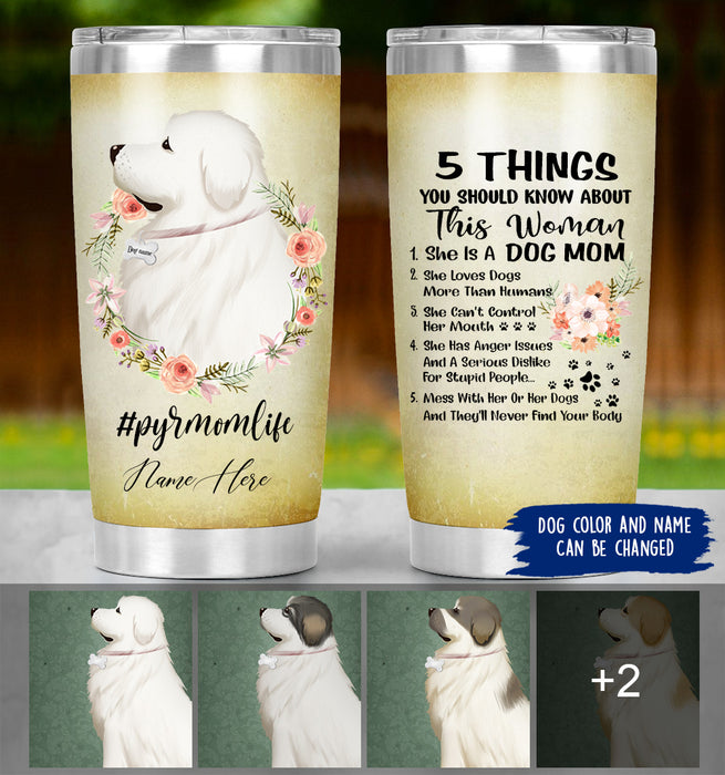 Personalized Great Pyrenees Mom Life Tumbler - 5 Things