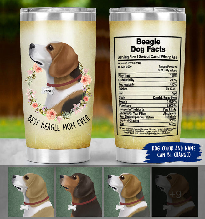 Beagle Dog Facts - Personalized Beagle Mom Tumbler