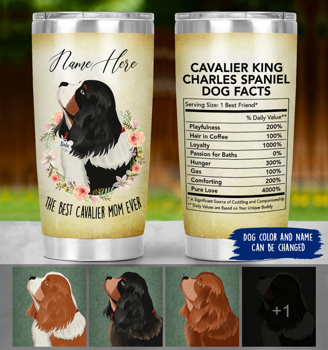 Personalized Cavalier King Charles Spaniel Mom Life Tumbler - The Best Cavalier Mom Ever