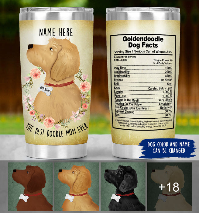 Doodle Mom Tumbler Personalized - Doodle Dog Facts