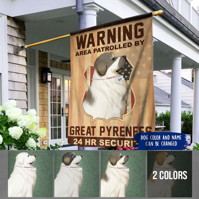 Personalized Great Pyrenees Security Flag 2 Sides Print