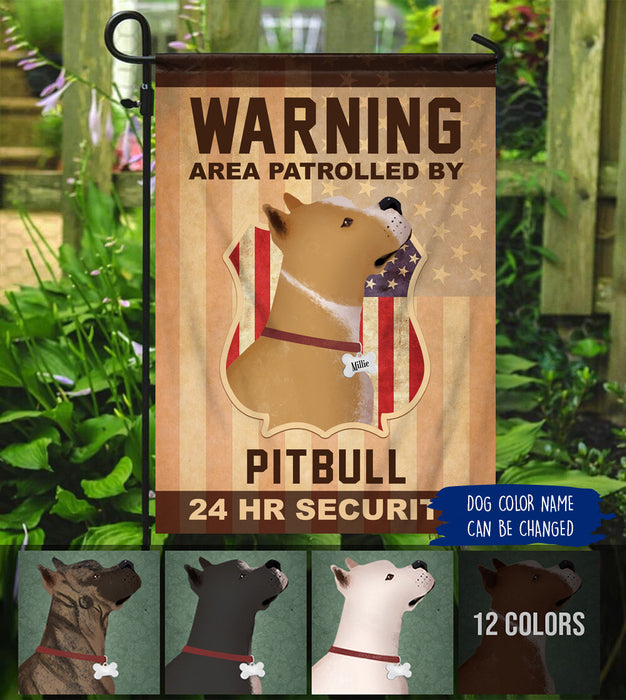 Personalized Pitbull Security Flag 2 Sides Print