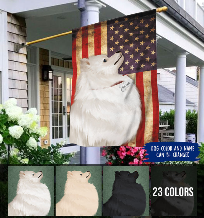Personalized Pomeranian Flag 2 Sides Print