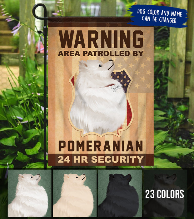 Personalized Pomeranian Security Flag 2 Sides Print