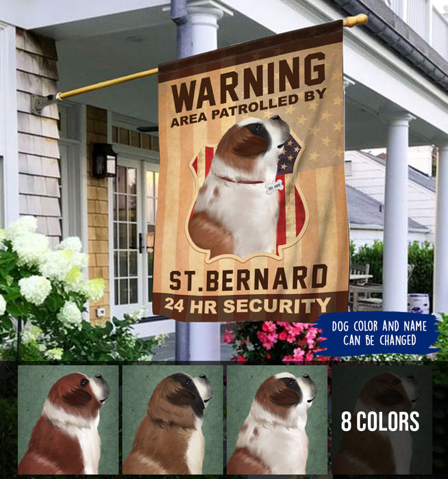 Personalized Saint Bernard Security Flag 2 Sides Print